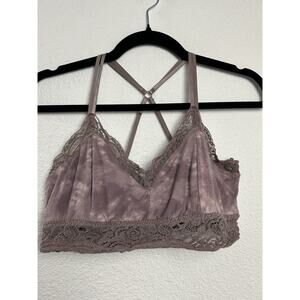 Mudd‎ Women's Purple Velvet Lace Bralette Size L Racerback